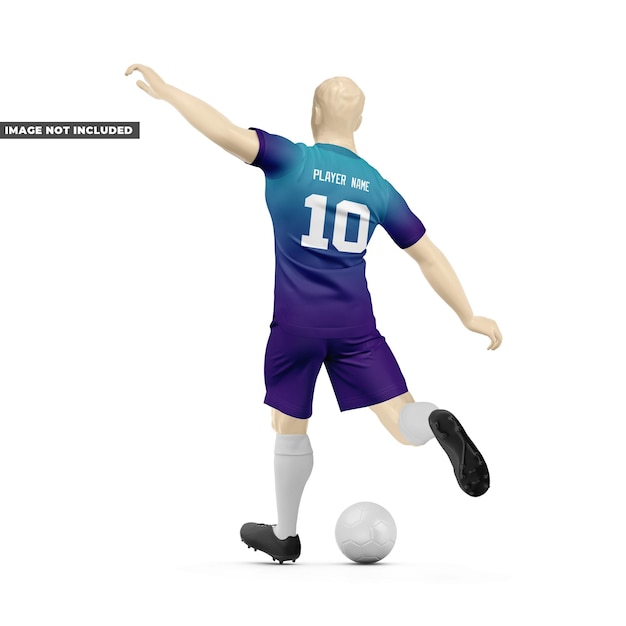 Men's Full Soccer Kit in Action Mockup Back View