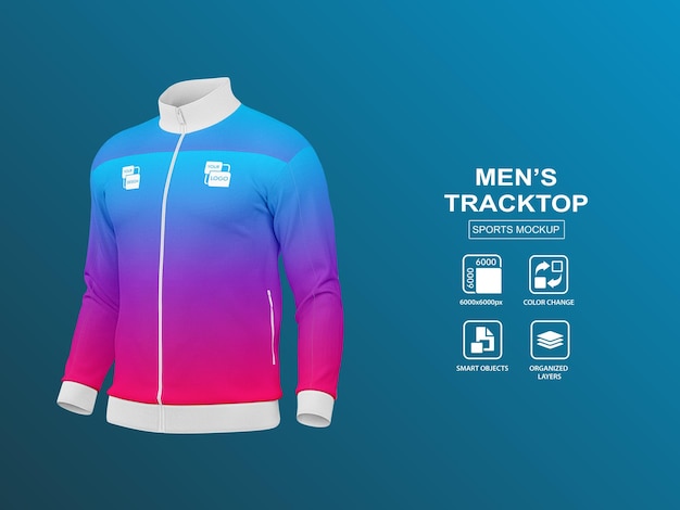 MEN'S TRACKTOP SPORTS MOCKUP HALF FRONT VIEW