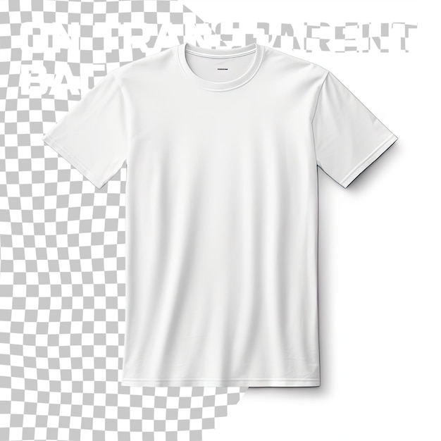 Men's transparent blank Tshirt templatefrom two sides natural shape on invisible mannequin for your design mockup for print isolated on transparent background