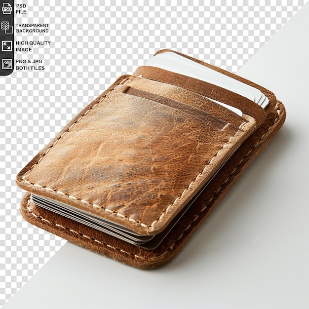 Men s wallet with cards on white isolated background