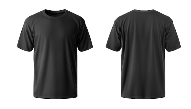 Men tshirt PSD black mockup template with short sleeve and round neck Tshirt mockup