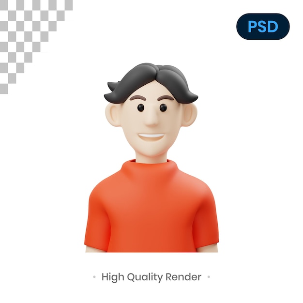 Men With Red Cloth 3D Render Illustration Premium Psd