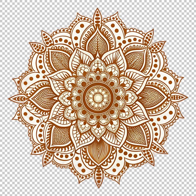 PSD mendhi flower on transparent background