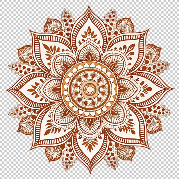 PSD mendhi flower on transparent background