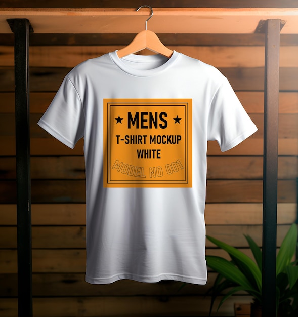 Mens hanging tshirt mockup design