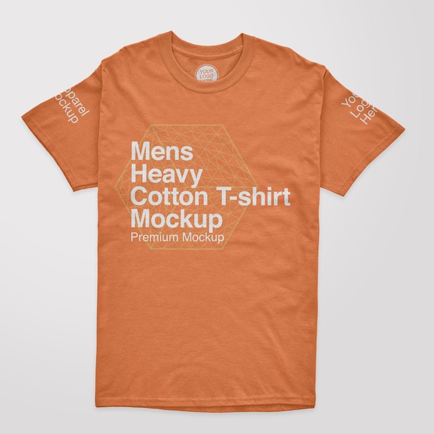 Mens Heavy Cotton TShirt Mockup