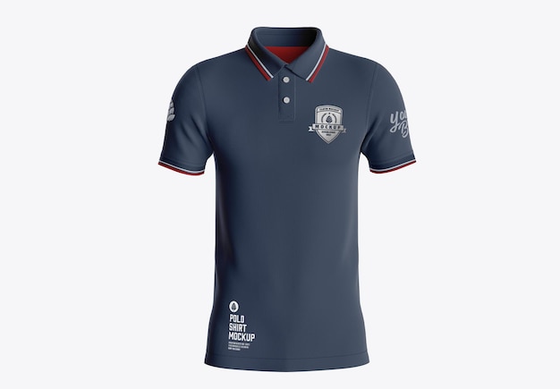 Mens Short Sleeve Polo Shirt Mockup Front Side