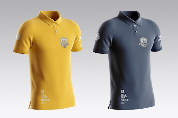 Mens Short Sleeve Polo Shirt Mockup Half View