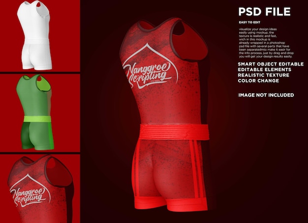 Mens Singlet Kick Boxer Fullset Mockup