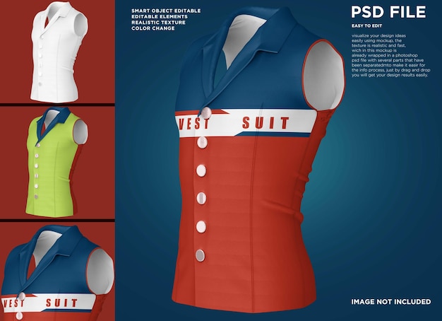 PSD mens suit vest sport mockup