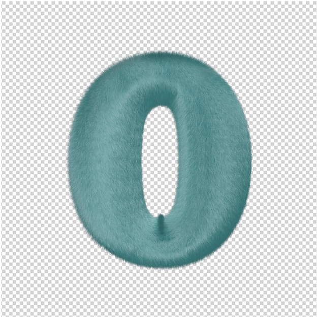 Menthol fur letter 3d rendering