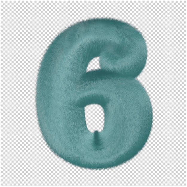 Menthol fur number 3d rendering