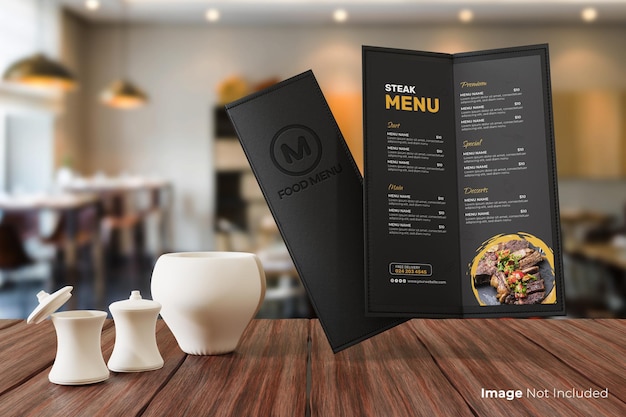 Menu mockups for restaurant