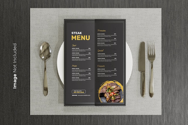 Menu mockups for restaurant