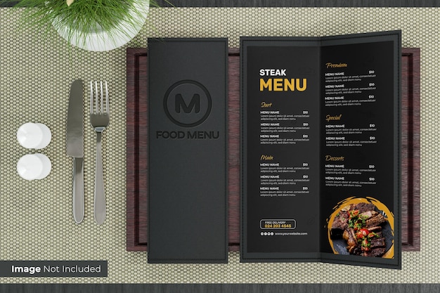 Menu mockups for restaurant