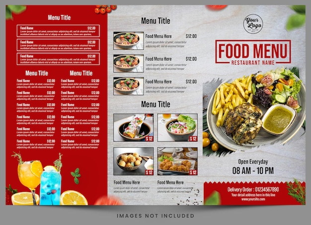 PSD a menu for a restaurant called food menu