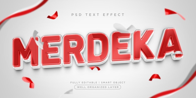 Merdeka 3d style text effect