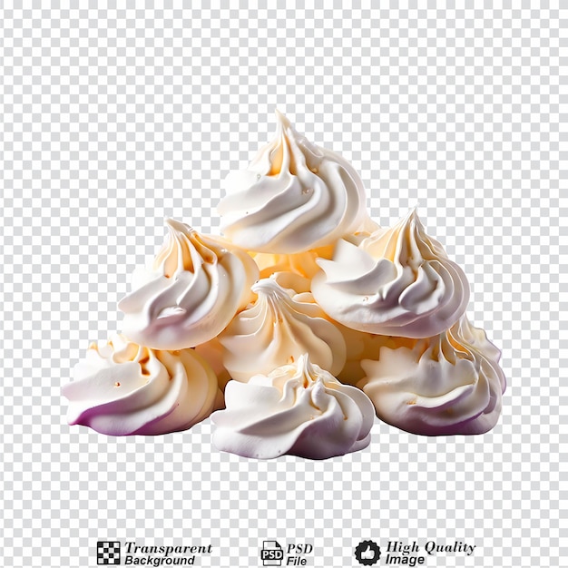 PSD meringues isolated on transparent background