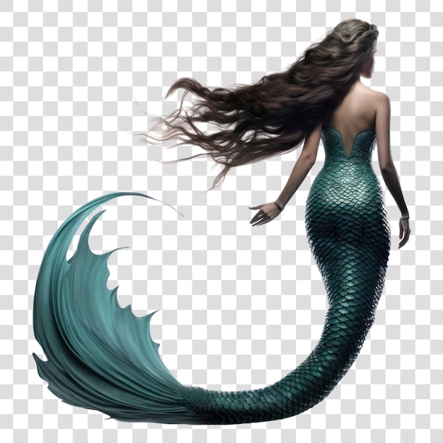 PSD mermaid adult dress white background