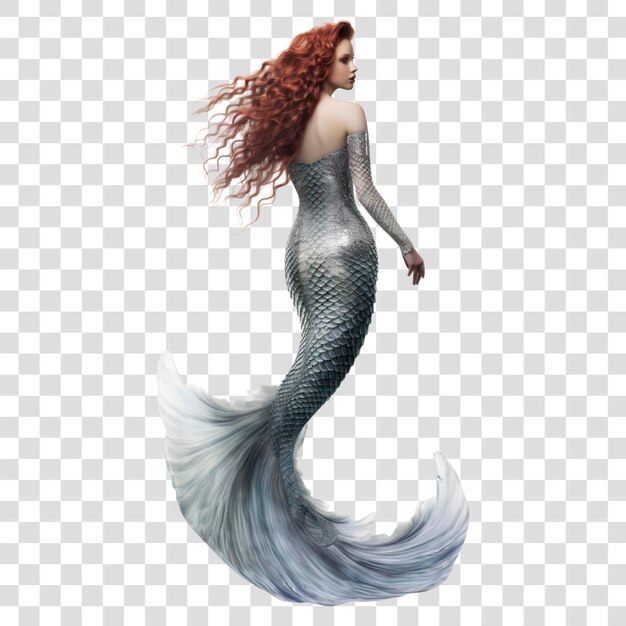 PSD mermaid dress adult white background