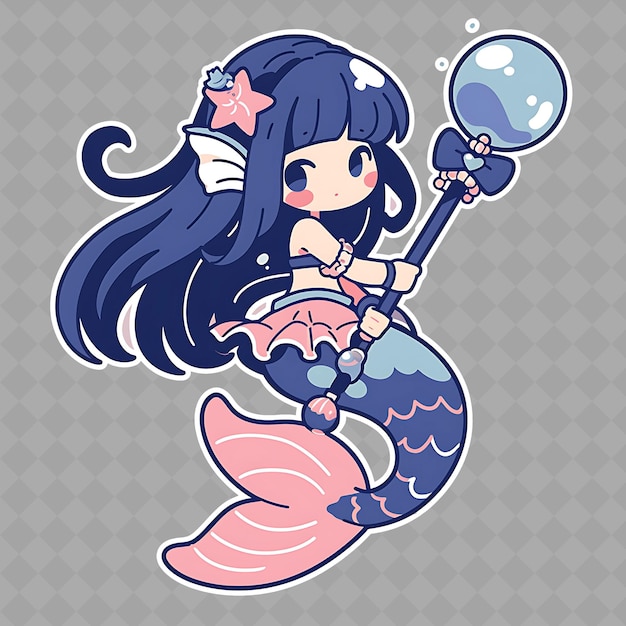 PSD a mermaid with a ball and a glass globe