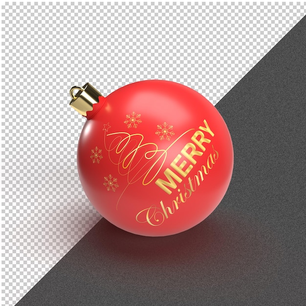 Merry Christmas 3d ball rendering,  Christmas and Happy New Year design concept, 3d Illustration