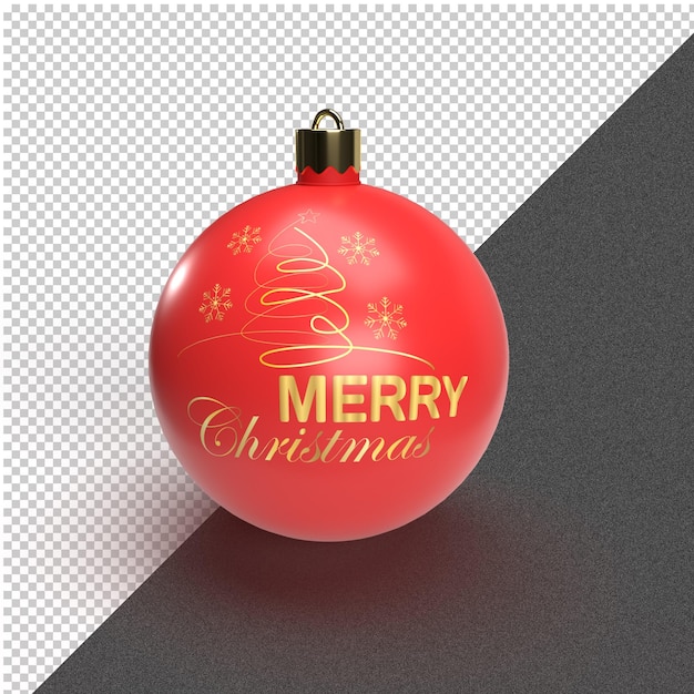 Merry Christmas 3d ball rendering,  Christmas and Happy New Year design concept, 3d Illustration