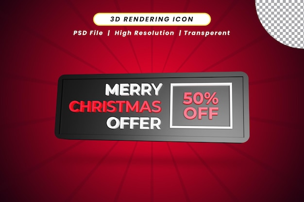 Merry christmas 3d rendering icon template