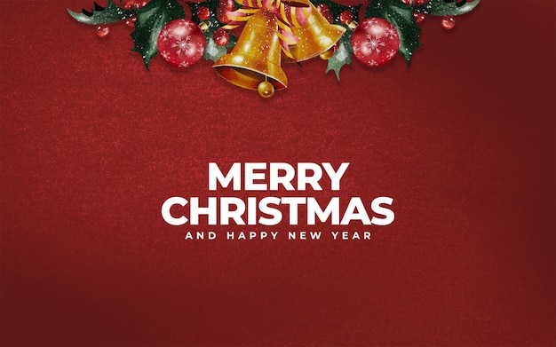 Merry Christmas Background Banner with Text