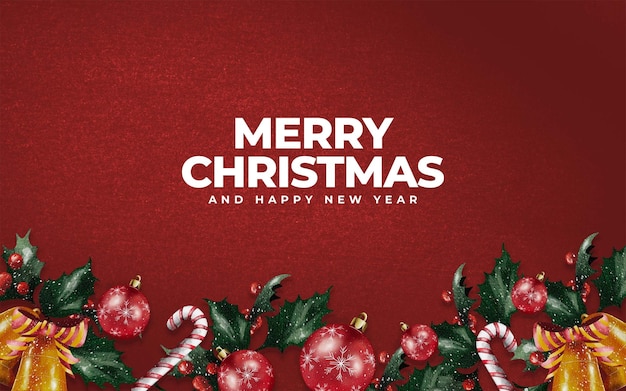 Merry Christmas Background Banner with Text