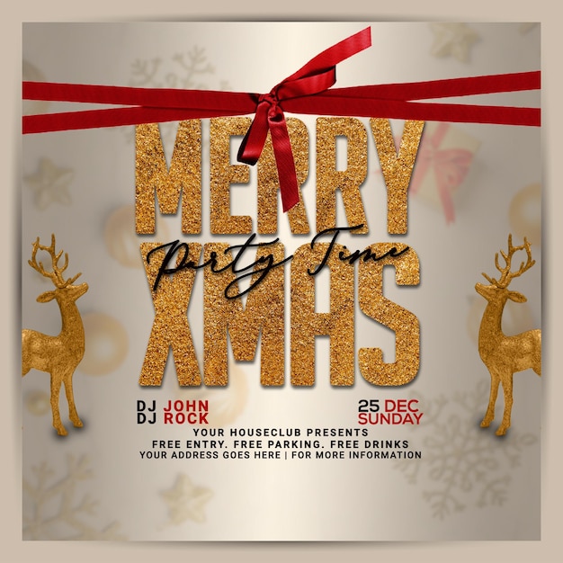 Merry christmas celebration party flyer