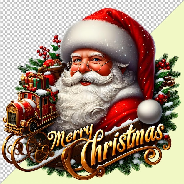 PSD merry christmas clip art santa claus cartoon png psd on transparent background free