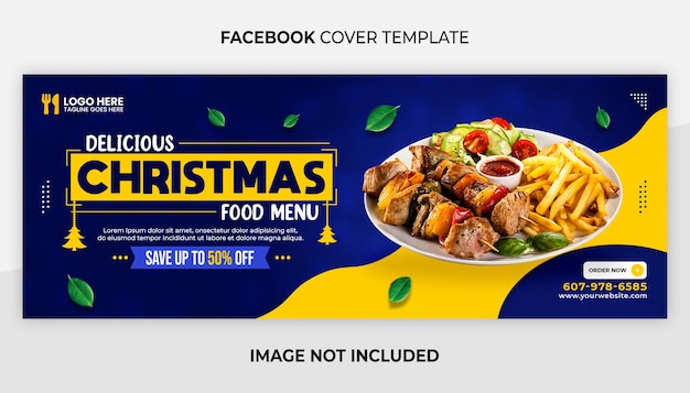 Merry Christmas facebook cover or web banner template