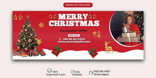 PSD merry christmas facebook cover