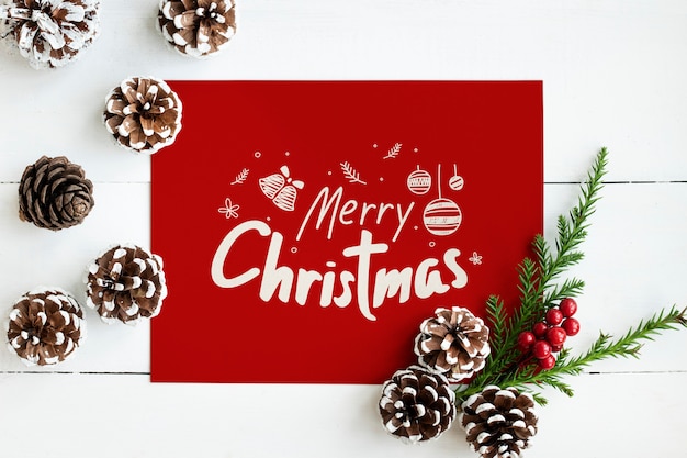 Merry Christmas greeting card mockup