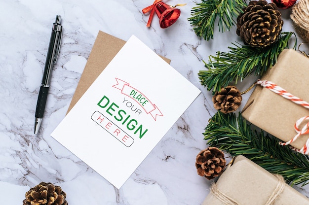 Merry christmas greeting card PSD