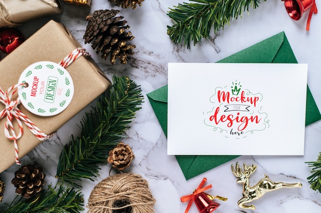 Merry christmas greeting card PSD