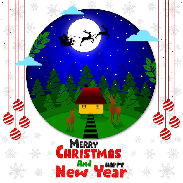 Merry Christmas and happy new year 2023 background template