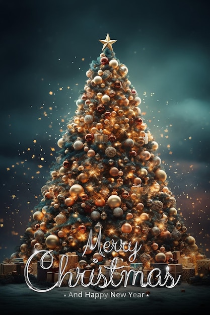 Merry christmas and happy new year background