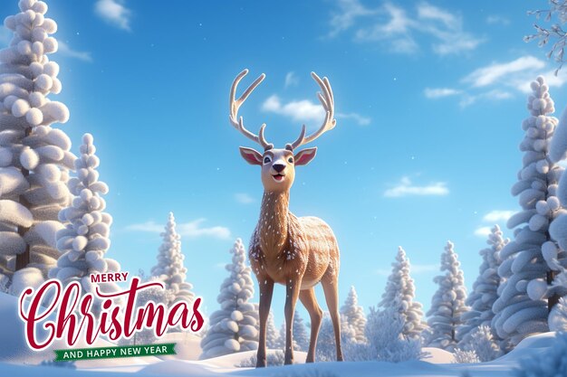 PSD merry christmas and happy new year background