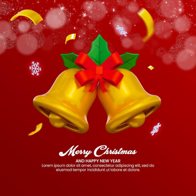 Merry Christmas and happy new year banner social media post template