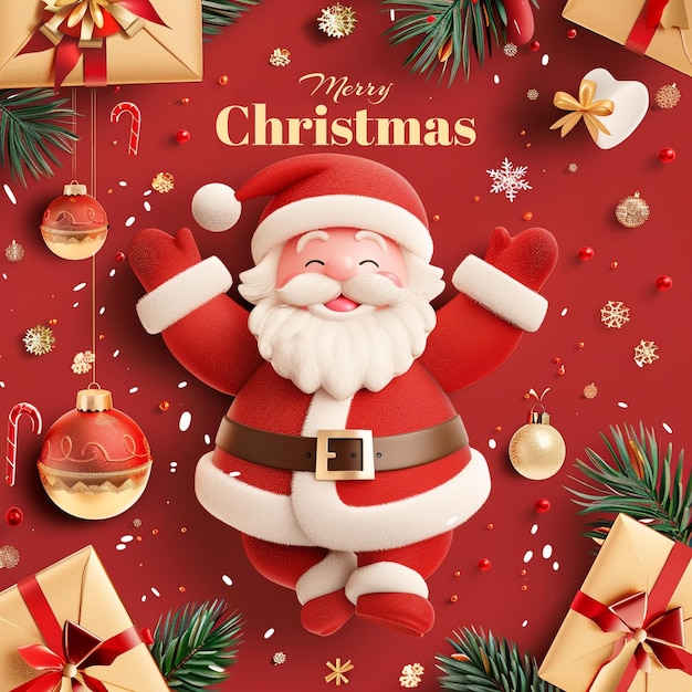 Merry christmas and happy new year greeting card design template