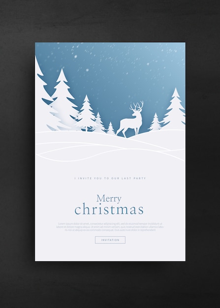 Merry Christmas and Happy New Year greeting card template