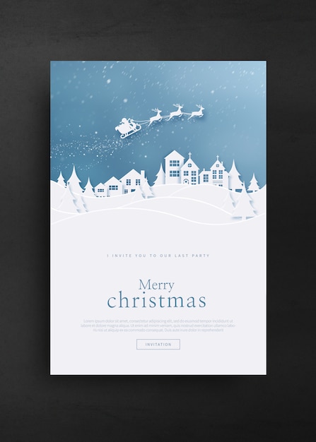 Merry Christmas and Happy New Year greeting card template