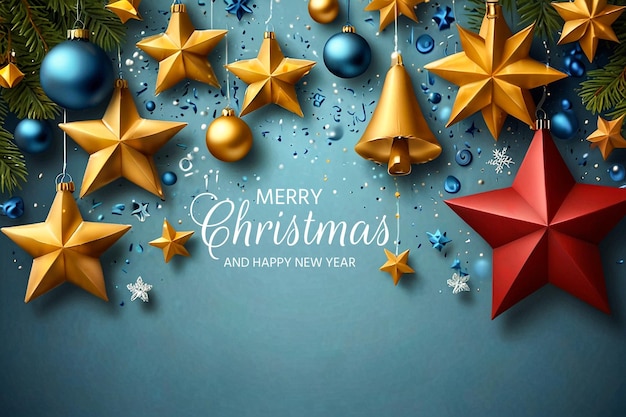 Merry Christmas and happy new year modern frame social media banner