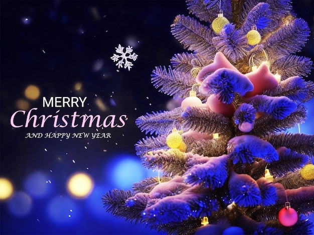 Merry Christmas and happy new year promotion banner with festive decoration for Christmas