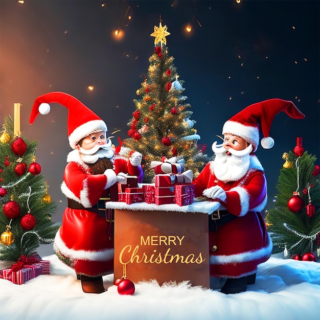 Merry Christmas and happy new year promotion banner with festive decoration for Christmas