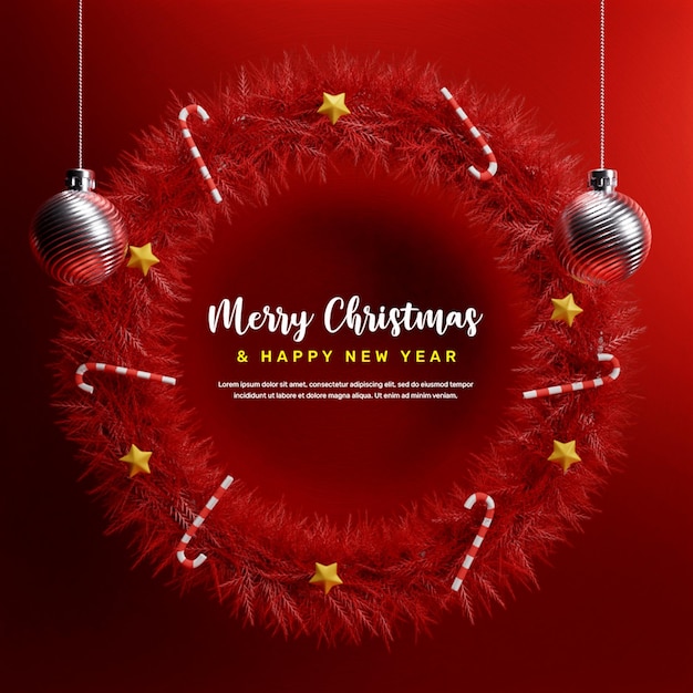 merry christmas and happy new year social media post template or Merry christmas instagram post