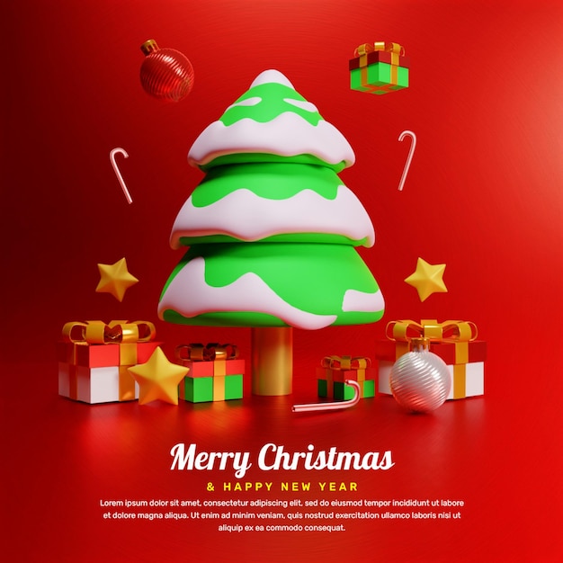 merry christmas and happy new year social media post template or Merry christmas instagram post