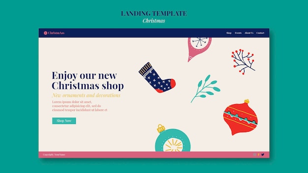 PSD merry christmas landing page template